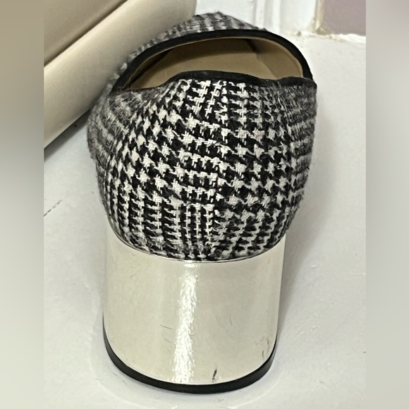 Ann Taylor EUC 8 & 1/2 - Black & White Tweed Print Leather Pumps - Picture 11 of 13